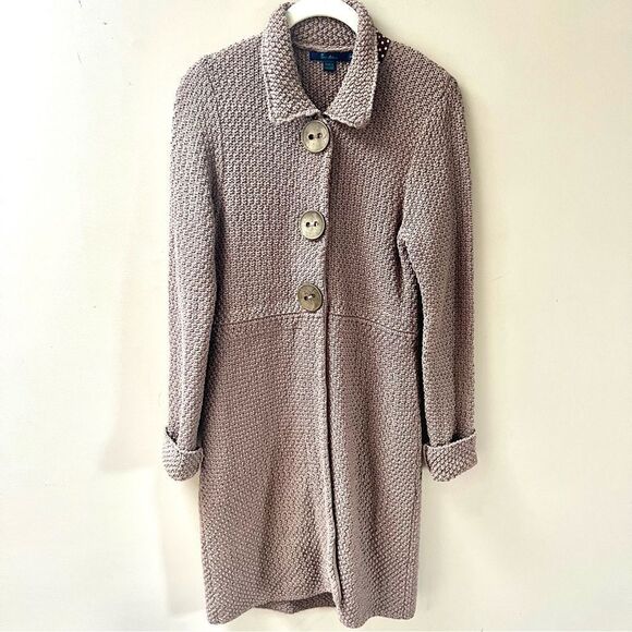 Boden chunky knit large buttons sweater jacket Sz 4 - Picture 1 of 9